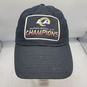 Team NFL Los Angeles Rams Hat Super Bowl 56 LVI Champions Black Casual Comfort